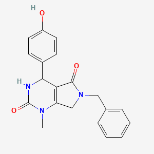 molecular formula C20H19N3O3 B11473229 6-benzyl-4-(4-hydroxyphenyl)-1-methyl-3,4,6,7-tetrahydro-1H-pyrrolo[3,4-d]pyrimidine-2,5-dione 