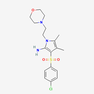 molecular formula C18H24ClN3O3S B11473235 3-[(4-chlorophenyl)sulfonyl]-4,5-dimethyl-1-[2-(morpholin-4-yl)ethyl]-1H-pyrrol-2-amine 