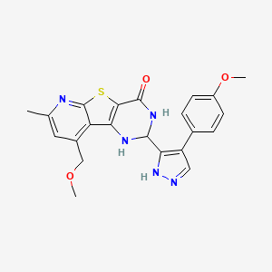 13-(methoxymethyl)-4-[4-(4-methoxyphenyl)-1H-pyrazol-5-yl]-11-methyl-8-thia-3,5,10-triazatricyclo[7.4.0.02,7]trideca-1(13),2(7),9,11-tetraen-6-one