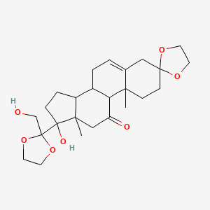 molecular formula C₂₅H₃₆O₇ B1147325 17,21-二羟基-孕-5-烯-3,11,20-三酮 3,20-二乙烯缩醛 CAS No. 101524-47-4