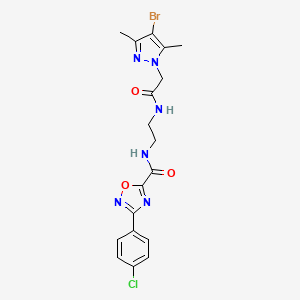 N-(2-{[(4-bromo-3,5-dimethyl-1H-pyrazol-1-yl)acetyl]amino}ethyl)-3-(4-chlorophenyl)-1,2,4-oxadiazole-5-carboxamide