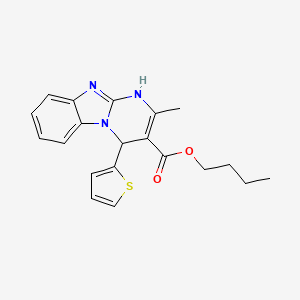 molecular formula C20H21N3O2S B11473264 Butyl 2-methyl-4-(thiophen-2-yl)-1,4-dihydropyrimido[1,2-a]benzimidazole-3-carboxylate 