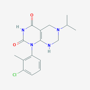 molecular formula C16H19ClN4O2 B11473275 1-(3-chloro-2-methylphenyl)-6-(propan-2-yl)-5,6,7,8-tetrahydropyrimido[4,5-d]pyrimidine-2,4(1H,3H)-dione 