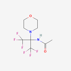 molecular formula C9H12F6N2O2 B11473309 N-[1,1,1,3,3,3-hexafluoro-2-(morpholin-4-yl)propan-2-yl]acetamide 