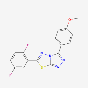 molecular formula C16H10F2N4OS B11473312 6-(2,5-Difluorophenyl)-3-(4-methoxyphenyl)[1,2,4]triazolo[3,4-b][1,3,4]thiadiazole 