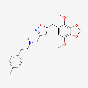 N-({5-[(4,7-dimethoxy-1,3-benzodioxol-5-yl)methyl]-4,5-dihydro-1,2-oxazol-3-yl}methyl)-2-(4-methylphenyl)ethanamine