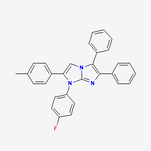 molecular formula C30H22FN3 B11473319 1-(4-fluorophenyl)-2-(4-methylphenyl)-5,6-diphenyl-1H-imidazo[1,2-a]imidazole 