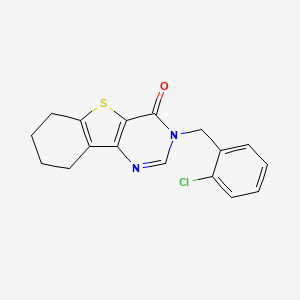 molecular formula C17H15ClN2OS B11473332 3-(2-chlorobenzyl)-6,7,8,9-tetrahydro[1]benzothieno[3,2-d]pyrimidin-4(3H)-one 