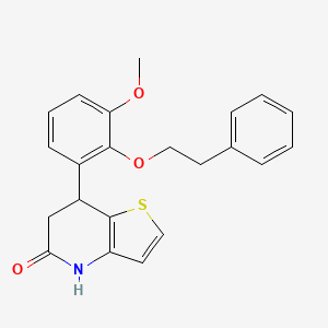 molecular formula C22H21NO3S B11473337 7-[3-methoxy-2-(2-phenylethoxy)phenyl]-6,7-dihydrothieno[3,2-b]pyridin-5(4H)-one 