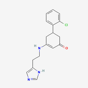 molecular formula C17H18ClN3O B11473359 5-(2-chlorophenyl)-3-{[2-(1H-imidazol-5-yl)ethyl]amino}cyclohex-2-en-1-one 