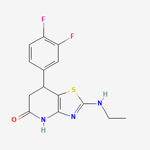 molecular formula C14H13F2N3OS B11473369 7-(3,4-Difluorophenyl)-2-(ethylamino)-4H,6H,7H-[1,3]thiazolo[4,5-b]pyridin-5-one 