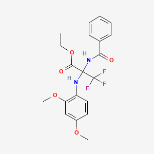 Ethyl 2-(benzoylamino)-2-(2,4-dimethoxyanilino)-3,3,3-trifluoropropanoate