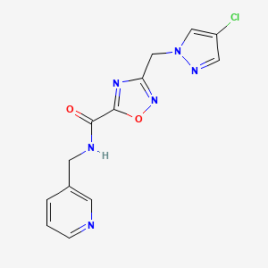 molecular formula C13H11ClN6O2 B11473384 3-[(4-chloro-1H-pyrazol-1-yl)methyl]-N-(pyridin-3-ylmethyl)-1,2,4-oxadiazole-5-carboxamide 