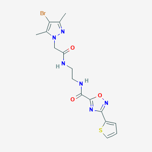 N-(2-{[(4-bromo-3,5-dimethyl-1H-pyrazol-1-yl)acetyl]amino}ethyl)-3-(thiophen-2-yl)-1,2,4-oxadiazole-5-carboxamide