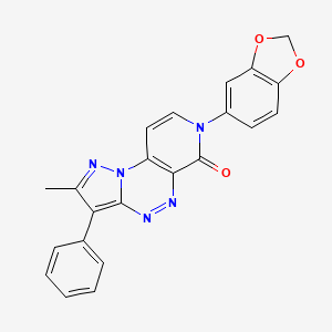 molecular formula C22H15N5O3 B11473418 7-(1,3-benzodioxol-5-yl)-2-methyl-3-phenylpyrazolo[5,1-c]pyrido[4,3-e][1,2,4]triazin-6(7H)-one 