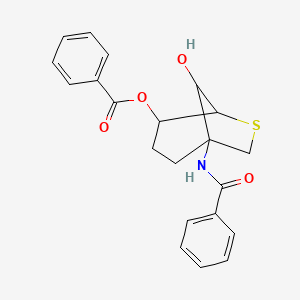 8-Hydroxy-1-[(phenylcarbonyl)amino]-6-thiabicyclo[3.2.1]oct-4-yl benzoate