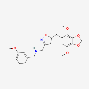 1-{5-[(4,7-dimethoxy-1,3-benzodioxol-5-yl)methyl]-4,5-dihydro-1,2-oxazol-3-yl}-N-(3-methoxybenzyl)methanamine