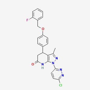 molecular formula C24H19ClFN5O2 B11473435 1-(6-chloropyridazin-3-yl)-4-{4-[(2-fluorobenzyl)oxy]phenyl}-3-methyl-1,4,5,7-tetrahydro-6H-pyrazolo[3,4-b]pyridin-6-one 