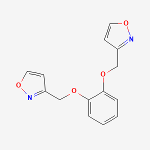 molecular formula C14H12N2O4 B11473450 3,3'-[Benzene-1,2-diylbis(oxymethanediyl)]bis(1,2-oxazole) 