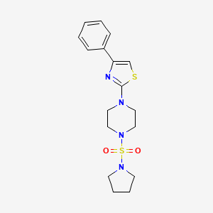 molecular formula C17H22N4O2S2 B11473464 1-(4-Phenyl-1,3-thiazol-2-yl)-4-(pyrrolidin-1-ylsulfonyl)piperazine 