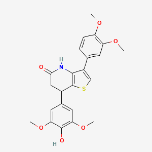 3-(3,4-dimethoxyphenyl)-7-(4-hydroxy-3,5-dimethoxyphenyl)-6,7-dihydrothieno[3,2-b]pyridin-5(4H)-one