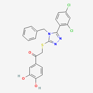 2-{[4-benzyl-5-(2,4-dichlorophenyl)-4H-1,2,4-triazol-3-yl]sulfanyl}-1-(3,4-dihydroxyphenyl)ethanone