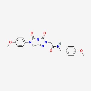 molecular formula C21H21N5O5 B11473491 N-(4-methoxybenzyl)-2-[6-(4-methoxyphenyl)-3,5-dioxo-6,7-dihydro-3H-imidazo[5,1-c][1,2,4]triazol-2(5H)-yl]acetamide 