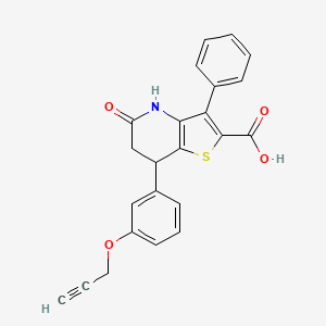 5-Oxo-3-phenyl-7-[3-(prop-2-yn-1-yloxy)phenyl]-4,5,6,7-tetrahydrothieno[3,2-b]pyridine-2-carboxylic acid