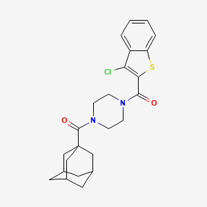 molecular formula C24H27ClN2O2S B11473514 1-(1-Adamantylcarbonyl)-4-[(3-chloro-1-benzothien-2-yl)carbonyl]piperazine 