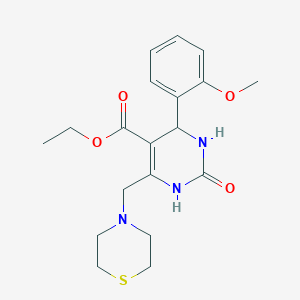 Ethyl 4-(2-methoxyphenyl)-2-oxo-6-(thiomorpholin-4-ylmethyl)-1,2,3,4-tetrahydropyrimidine-5-carboxylate