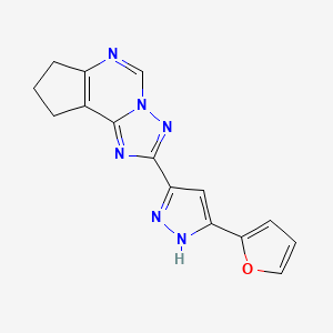 7H-Cyclopenta[e][1,2,4]triazolo[1,5-c]pyrimidine, 2-[5-(2-furanyl)-1H-pyrazol-3-yl]-8,9-dihydro-