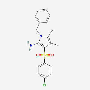 1-benzyl-3-[(4-chlorophenyl)sulfonyl]-4,5-dimethyl-1H-pyrrol-2-amine