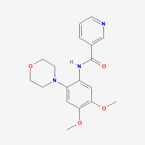 molecular formula C18H21N3O4 B11473572 N-[4,5-dimethoxy-2-(morpholin-4-yl)phenyl]pyridine-3-carboxamide 