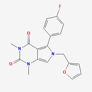 molecular formula C19H16FN3O3 B11473586 5-(4-fluorophenyl)-6-(furan-2-ylmethyl)-1,3-dimethyl-1H-pyrrolo[3,4-d]pyrimidine-2,4(3H,6H)-dione 