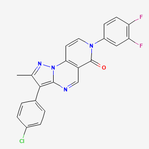 molecular formula C22H13ClF2N4O B11473593 3-(4-chlorophenyl)-7-(3,4-difluorophenyl)-2-methylpyrazolo[1,5-a]pyrido[3,4-e]pyrimidin-6(7H)-one 