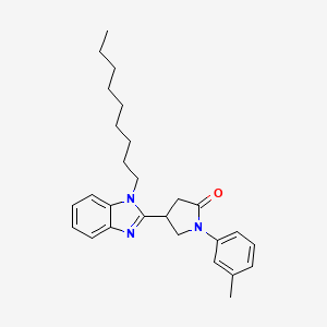 molecular formula C27H35N3O B11473597 1-(3-methylphenyl)-4-(1-nonyl-1H-benzimidazol-2-yl)pyrrolidin-2-one 