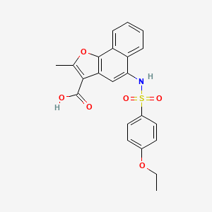 molecular formula C22H19NO6S B11473627 5-{[(4-Ethoxyphenyl)sulfonyl]amino}-2-methylnaphtho[1,2-b]furan-3-carboxylic acid 