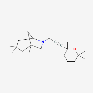 molecular formula C21H35NO B11473633 1,3,3-trimethyl-6-[3-(2,6,6-trimethyltetrahydro-2H-pyran-2-yl)prop-2-yn-1-yl]-6-azabicyclo[3.2.1]octane 