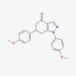 molecular formula C21H20N2O3 B11473699 1,6-bis(4-methoxyphenyl)-1,5,6,7-tetrahydro-4H-indazol-4-one 