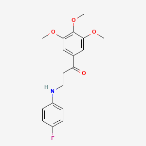 molecular formula C18H20FNO4 B11473733 3-[(4-Fluorophenyl)amino]-1-(3,4,5-trimethoxyphenyl)propan-1-one 