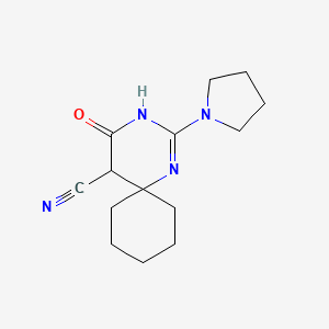 4-Oxo-2-(pyrrolidin-1-yl)-1,3-diazaspiro[5.5]undec-2-ene-5-carbonitrile