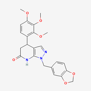 1-(1,3-benzodioxol-5-ylmethyl)-4-(2,3,4-trimethoxyphenyl)-1,4,5,7-tetrahydro-6H-pyrazolo[3,4-b]pyridin-6-one