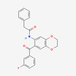 N-{7-[(3-fluorophenyl)carbonyl]-2,3-dihydro-1,4-benzodioxin-6-yl}-2-phenylacetamide