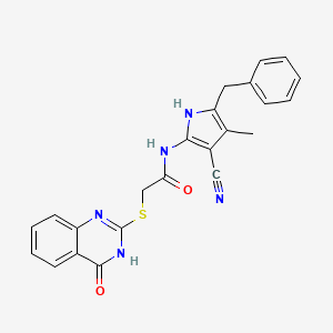 N-(5-benzyl-3-cyano-4-methyl-1H-pyrrol-2-yl)-2-[(4-oxo-3,4-dihydroquinazolin-2-yl)sulfanyl]acetamide