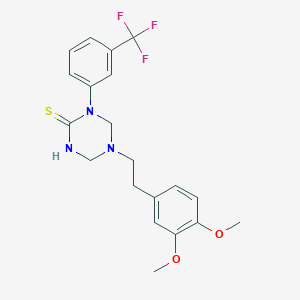 5-[2-(3,4-Dimethoxyphenyl)ethyl]-1-[3-(trifluoromethyl)phenyl]-1,3,5-triazinane-2-thione