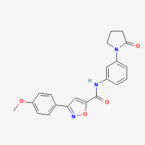 molecular formula C21H19N3O4 B11473846 3-(4-methoxyphenyl)-N-[3-(2-oxopyrrolidin-1-yl)phenyl]-1,2-oxazole-5-carboxamide 