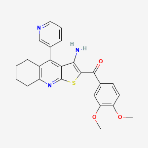 molecular formula C25H23N3O3S B11473865 [3-Amino-4-(pyridin-3-yl)-5,6,7,8-tetrahydrothieno[2,3-b]quinolin-2-yl](3,4-dimethoxyphenyl)methanone 