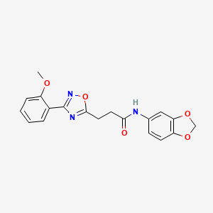 molecular formula C19H17N3O5 B11473878 N-(1,3-benzodioxol-5-yl)-3-[3-(2-methoxyphenyl)-1,2,4-oxadiazol-5-yl]propanamide 