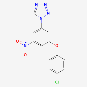 molecular formula C13H8ClN5O3 B11473901 1-[3-(4-chlorophenoxy)-5-nitrophenyl]-1H-tetrazole 