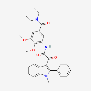 molecular formula C30H31N3O5 B11473907 N,N-diethyl-3,4-dimethoxy-5-{[(1-methyl-2-phenyl-1H-indol-3-yl)(oxo)acetyl]amino}benzamide 